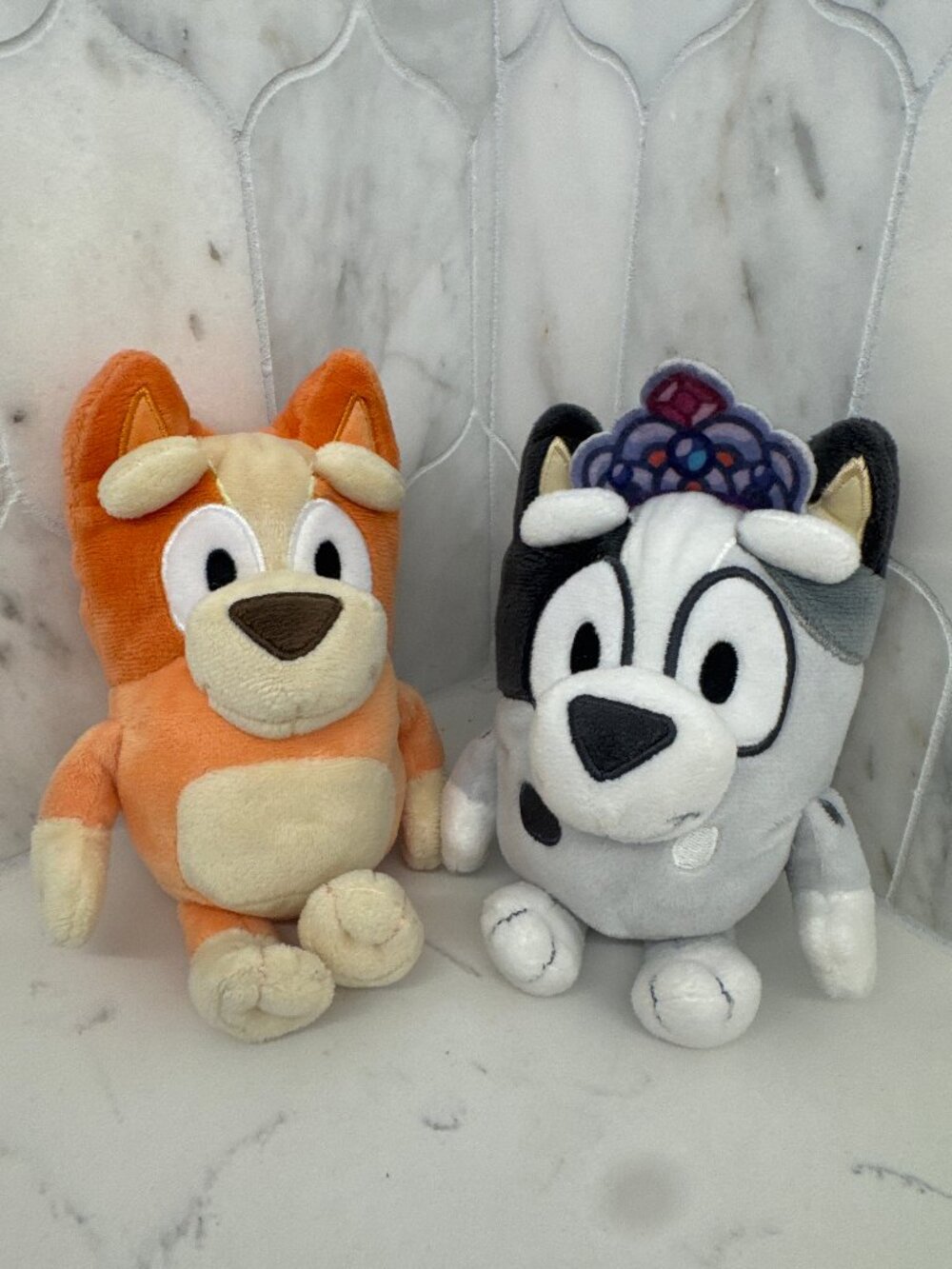 Bluey Plush Lot of 2 Bingo & Princess Muffin Moose Toys 7" Stuffed Animal Dogs